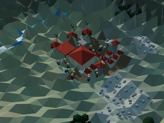 A growing village with a market and lumber camps